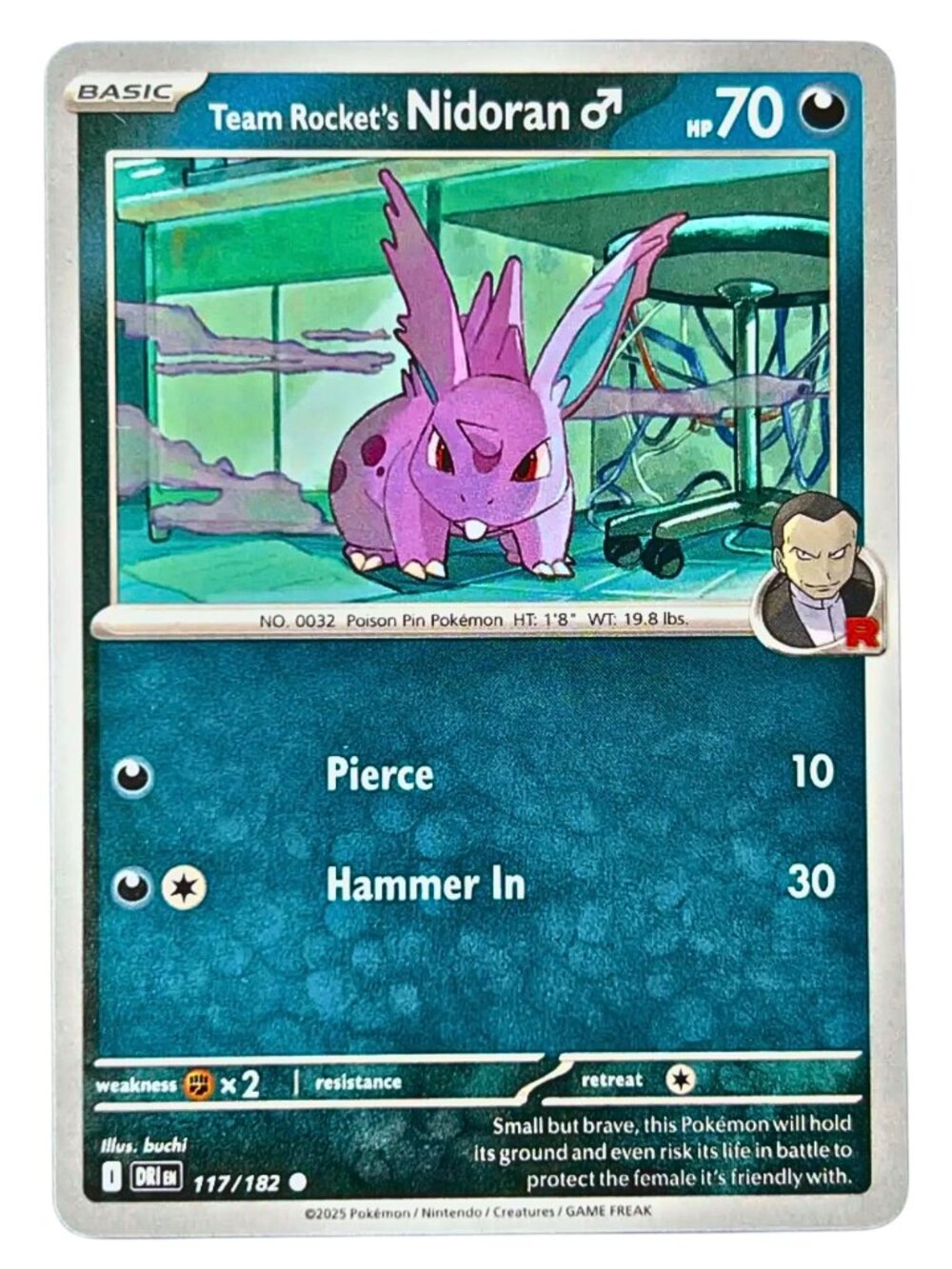 Pokemon Team Rocket's Nidoran 117/182 Common Normal Destined Rivals NM - Picture 1 of 2